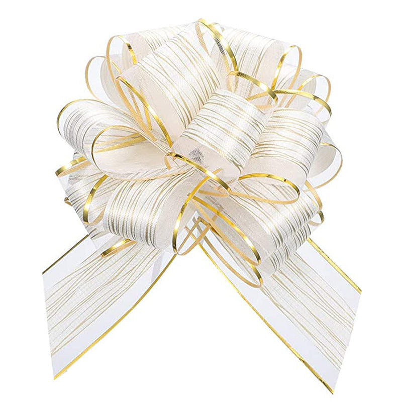 12pcs, Pull Bow Gift Wrapping Pull Bow Ribbon Pull Bows For Christmas Wedding Baskets Valentine's Day Bows Multicolor Ribbon Bow For Gift Wrapping, 6 Inches Diameter
