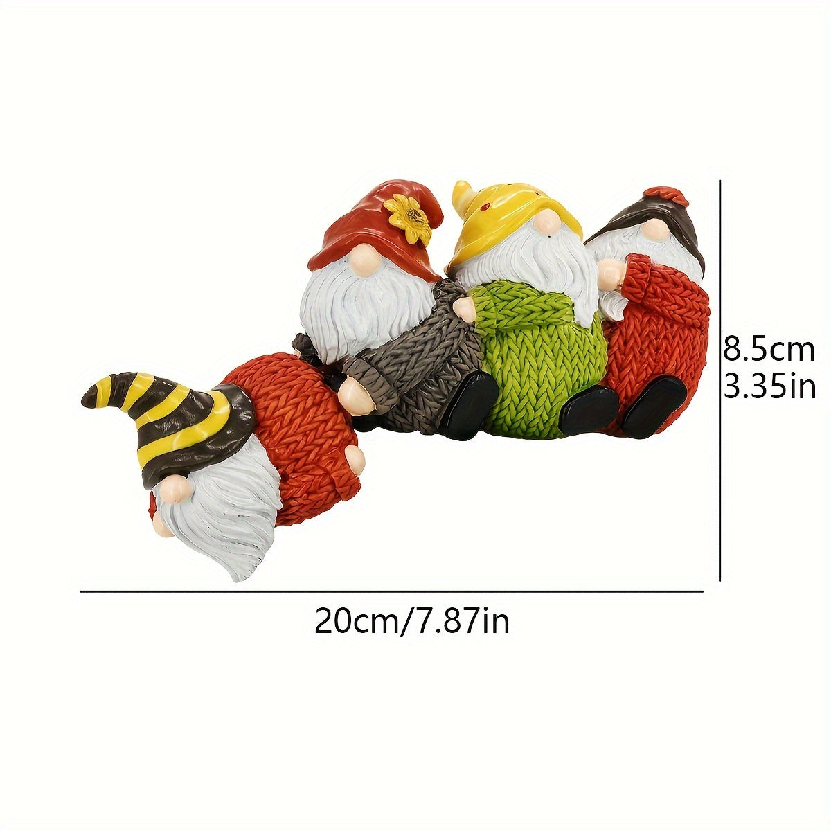 1pc Christmas Gnome Resin Figurine - Hand-Painted Festive Decor with Assorted Colors & Patterns, Durable Tabletop Holiday Home Décor, No Electricity Needed, Christmas Decor