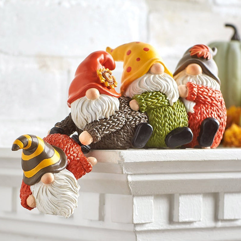 1pc Christmas Gnome Resin Figurine - Hand-Painted Festive Decor with Assorted Colors & Patterns, Durable Tabletop Holiday Home Décor, No Electricity Needed, Christmas Decor