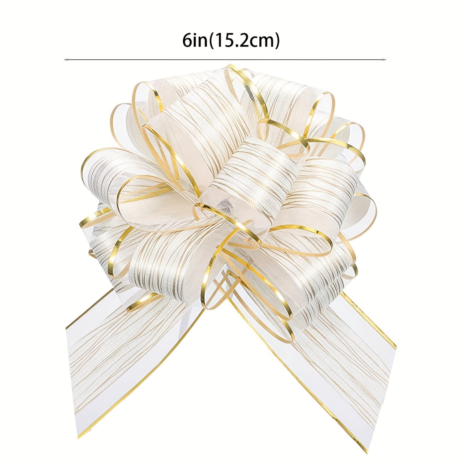 12pcs, Pull Bow Gift Wrapping Pull Bow Ribbon Pull Bows For Christmas Wedding Baskets Valentine's Day Bows Multicolor Ribbon Bow For Gift Wrapping, 6 Inches Diameter