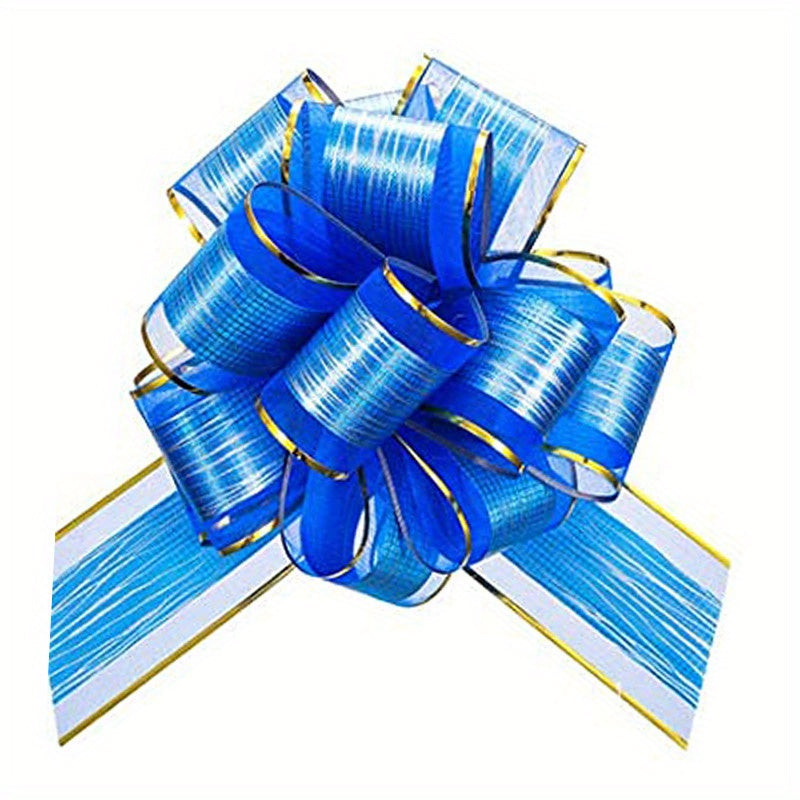 12pcs, Pull Bow Gift Wrapping Pull Bow Ribbon Pull Bows For Christmas Wedding Baskets Valentine's Day Bows Multicolor Ribbon Bow For Gift Wrapping, 6 Inches Diameter